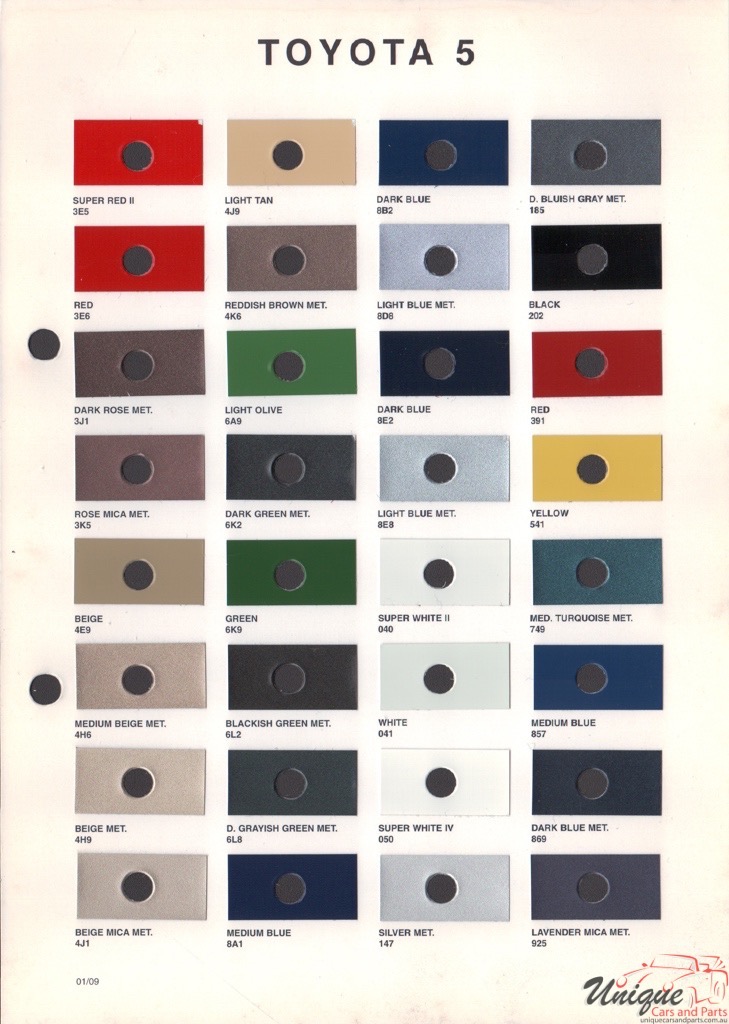 1995 - 2002 Toyota Paint Charts Octoral 5